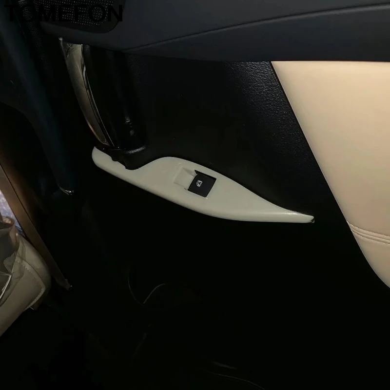 TOMEFON для Toyota Alphard Vellfire- подлокотник на внутреннюю сторону двери переключатель окна Кнопка Крышка отделка Аксессуары ABS углеродного волокна