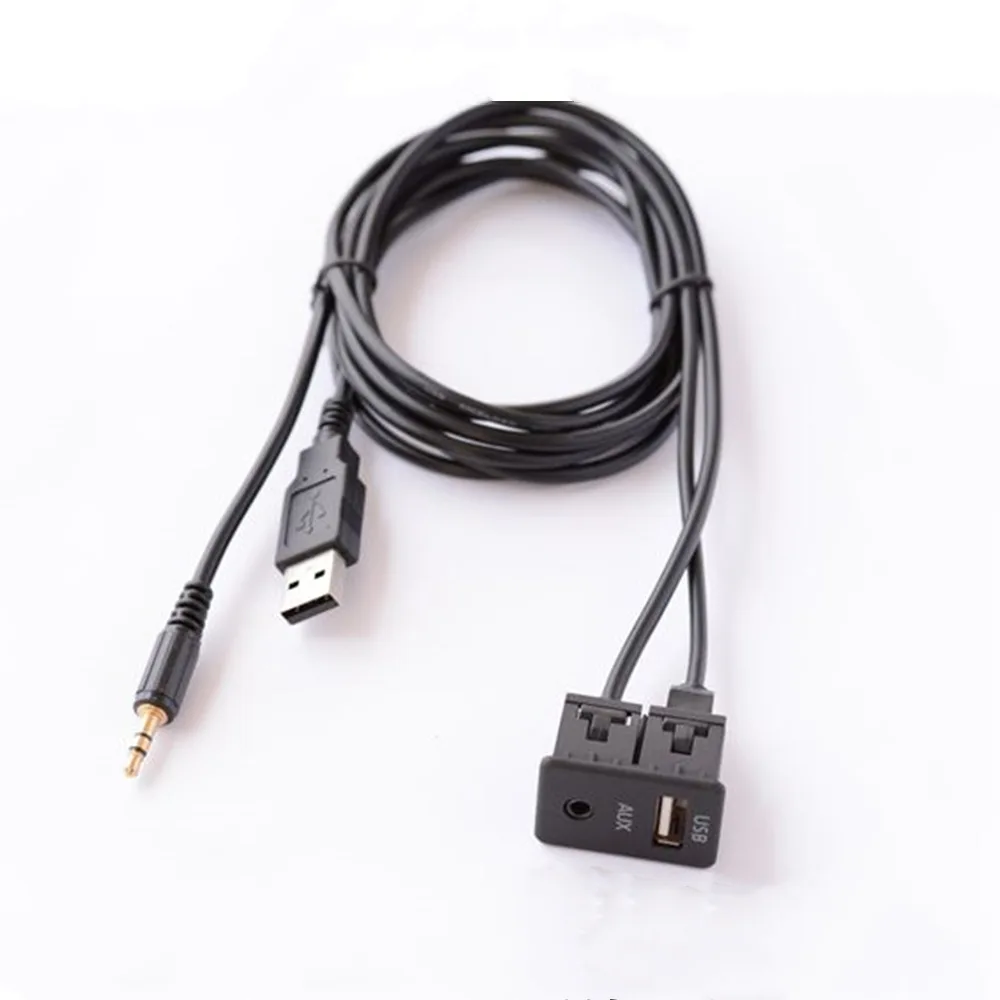 Автомобильный Dash заподлицо USB порт Панель Авто Лодка 3,5 мм AUX USB удлинитель адаптер для Volkswagen Toyota 100 см