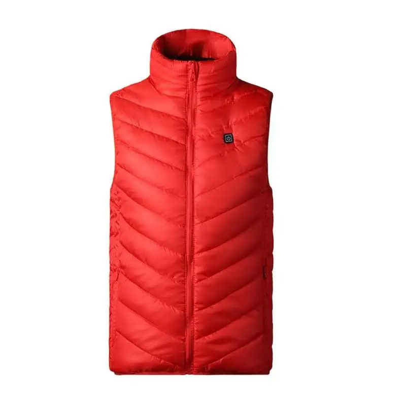 Для мужчин и женщин Открытый USB Инфракрасный нагревательный жилет куртка зимняя гибкая электрическая тепловая одежда жилет Рыбалка Пешие прогулки - Цвет: Красный