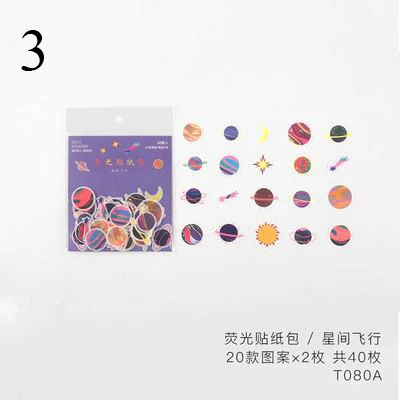 3 40 шт. Kawaii Planet декоративные наклейки s милые декоративные наклейки s Бумага Клейкая наклейка для детей DIY Скрапбукинг дневник принадлежности - Цвет: 3