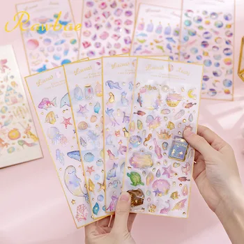 

ROWBOE cute stationery magic planet crystal drop stickers transparent three-dimensional hand account diary decoration material