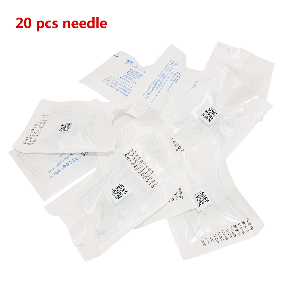 0.3ML 20pcs needle Ингалятор высокого давления гиалуроновая ручка пистолет-микроиглы без иглы гиалурон инъекции пистолет с 0,3 мл ампул шприц - Номер модели: 0.3ML 20pcs needle