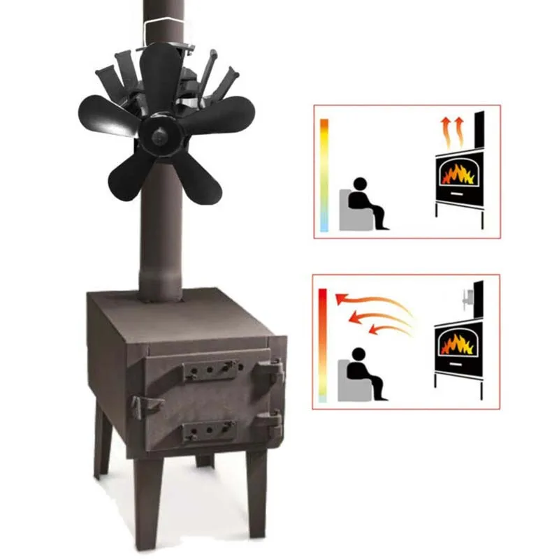 

Detachable Fireplace Fan Low Noise Home Stove Thermal Heat Powered Distribution Hanging Stand Wall Mounted Fireplace Parts