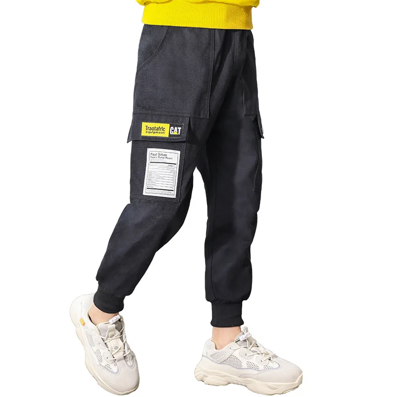 Детские камуфляжные штаны-карго для мальчиков, спортивные тренировочные штаны для подростков, спортивные легинсы с несколькими карманами, От 4 до 10 лет