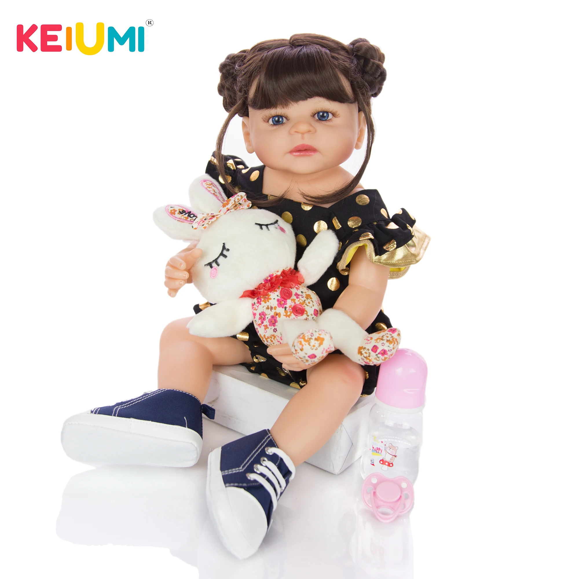 reborn baby dolls girl look real silicone pink outfit 22 inches