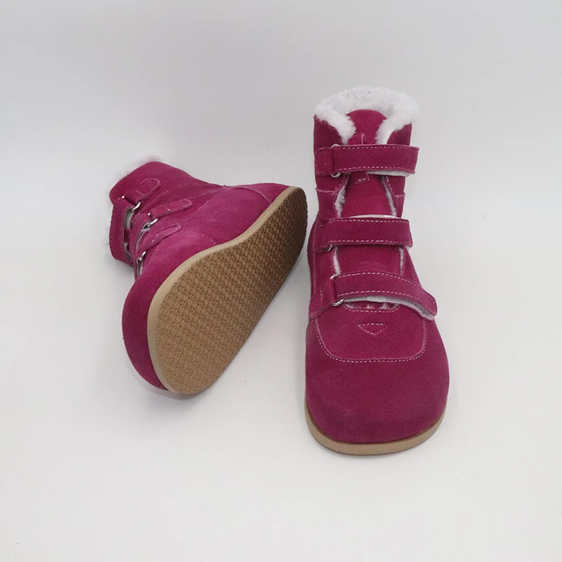 TipsieToes Top Brand Barefoot Genuine Leather Baby Toddler Girl Boy Kids Shoes For Fashion Winter ZigZig Sole Boots