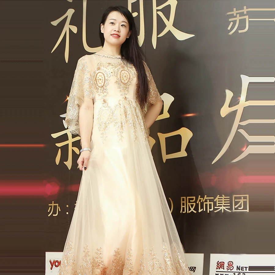 Кристальные вечерние платья с золотыми блестками Robe De Soiree горячая Распродажа размера плюс женские вечерние платья с круглым вырезом вечернее платье с коротким рукавом T085