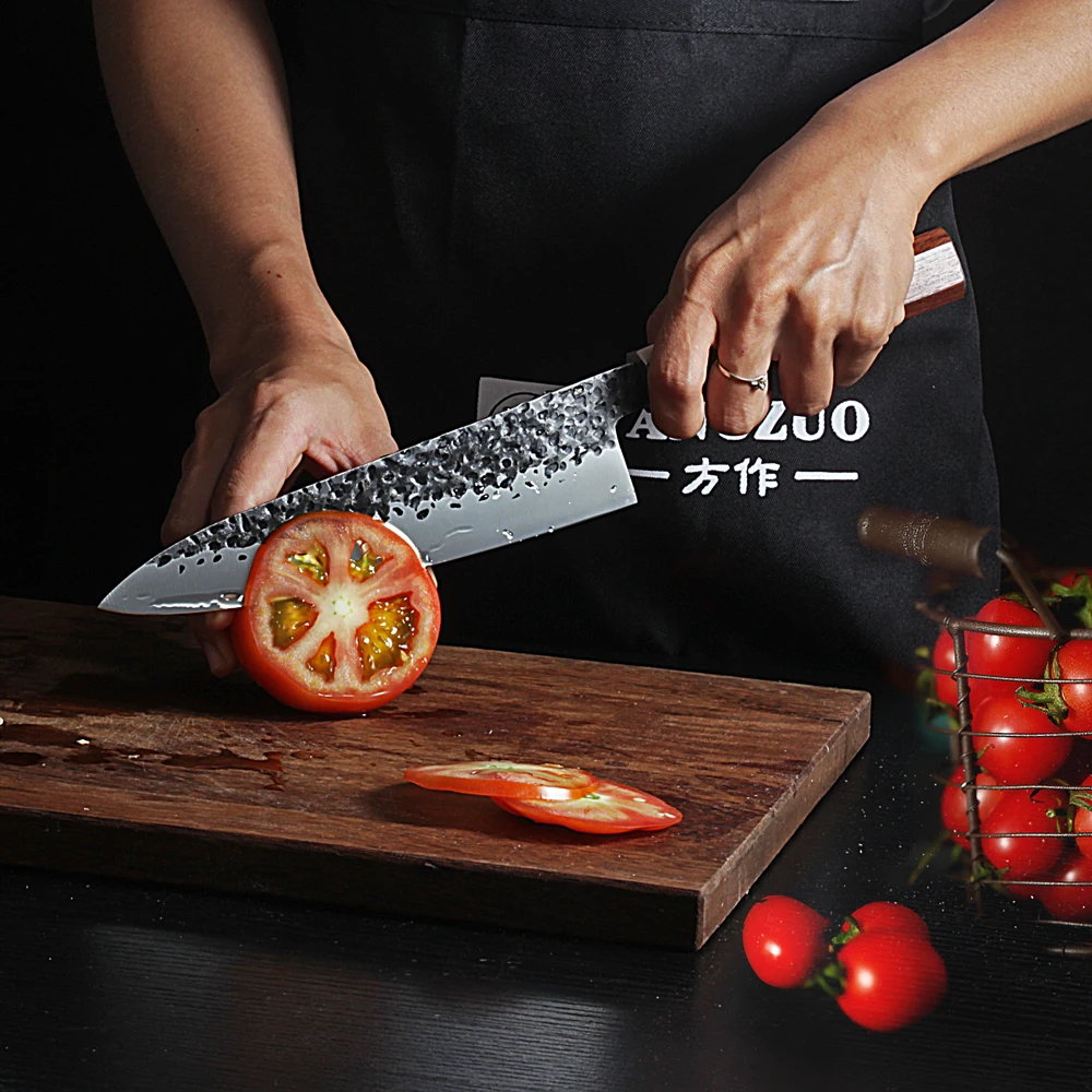 SHUOOGE 8 дюймов ручной работы нож шеф повара японский Kiritsuke кухонные ножи из