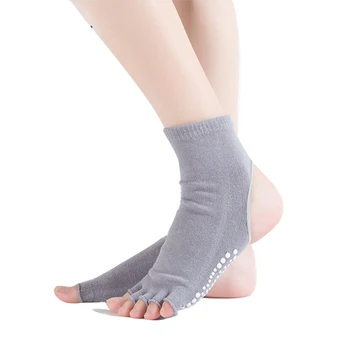 

Backless Breathable Sweat Absorption Women Yoga Socks Toeless Pilates Anti Slip Home Fitness Ballet Dance Gym Cotton Blend Soft