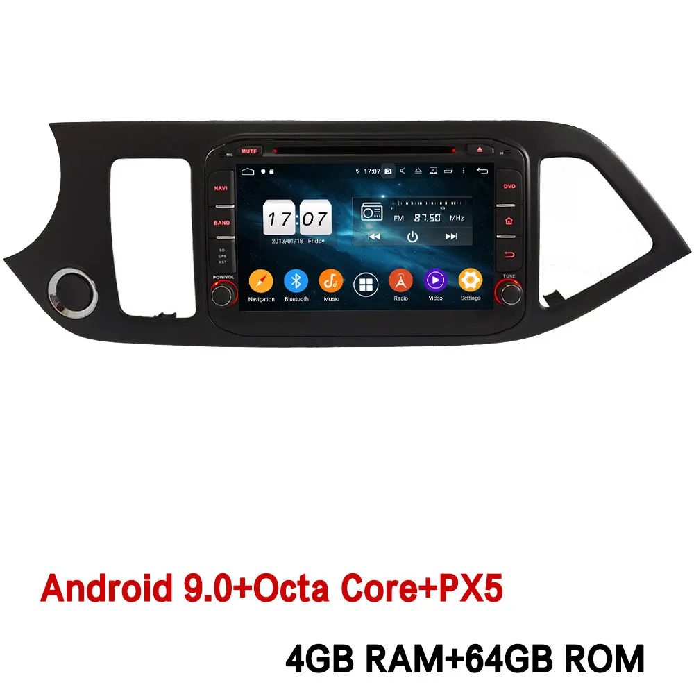 4GB RAM x 64GB ROM Klyde ips 4G wifi Android 9 Восьмиядерный 4 Гб ОЗУ 64 Гб ПЗУ DSP BT автомобильный DVD мультимедийный плеер радио для Kia Morning Picanto 2011 - Цвет: 4GB RAM x 64GB ROM