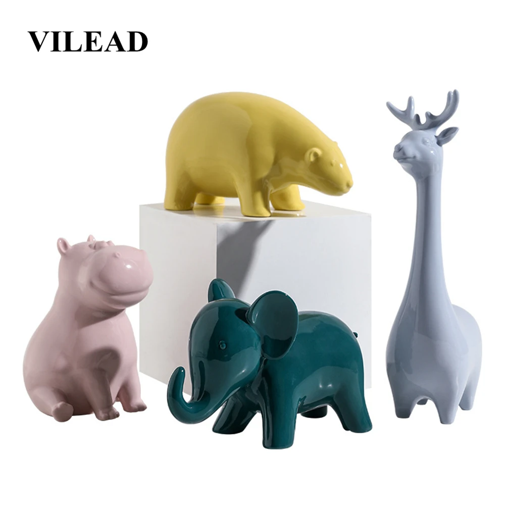 VILEAD 10 см 25 см керамические фигурки животных творческий дом Детская комната настольные украшения подарок ремесла аксессуары Орнамент детей