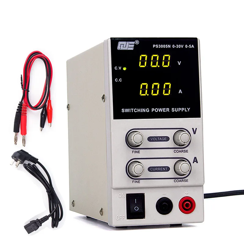 

New 30V 5A Switch Laboratory DC Power Supply 0.1V 0.01A Digital Display Adjustable Micro Bench Variable Switch Power
