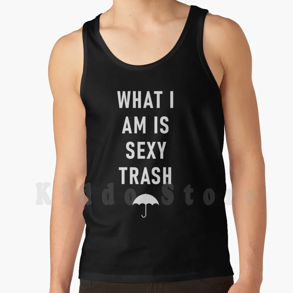 Sexy Trash (Bianco) Canotte Gilet Senza Maniche Robert Sheehan Lee Hargreeves The Umbrella Academy The