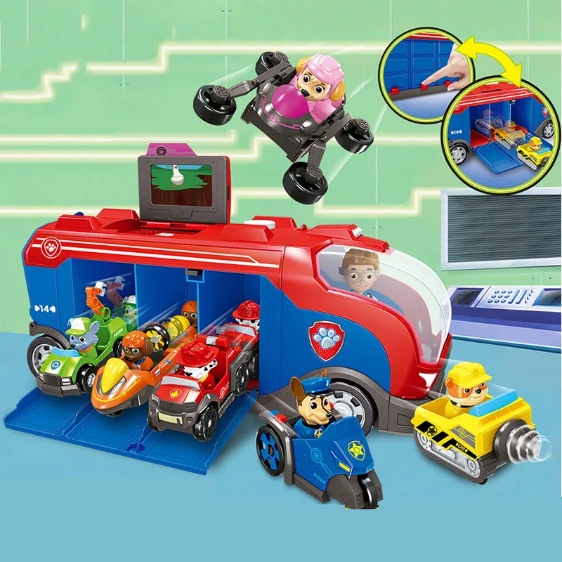 Paw patrol собака patrulha canina музыкальная база автобус скользящая собака Спасательная команда набор игрушек экшн-фигурка модель детских игрушек рождественские подарки