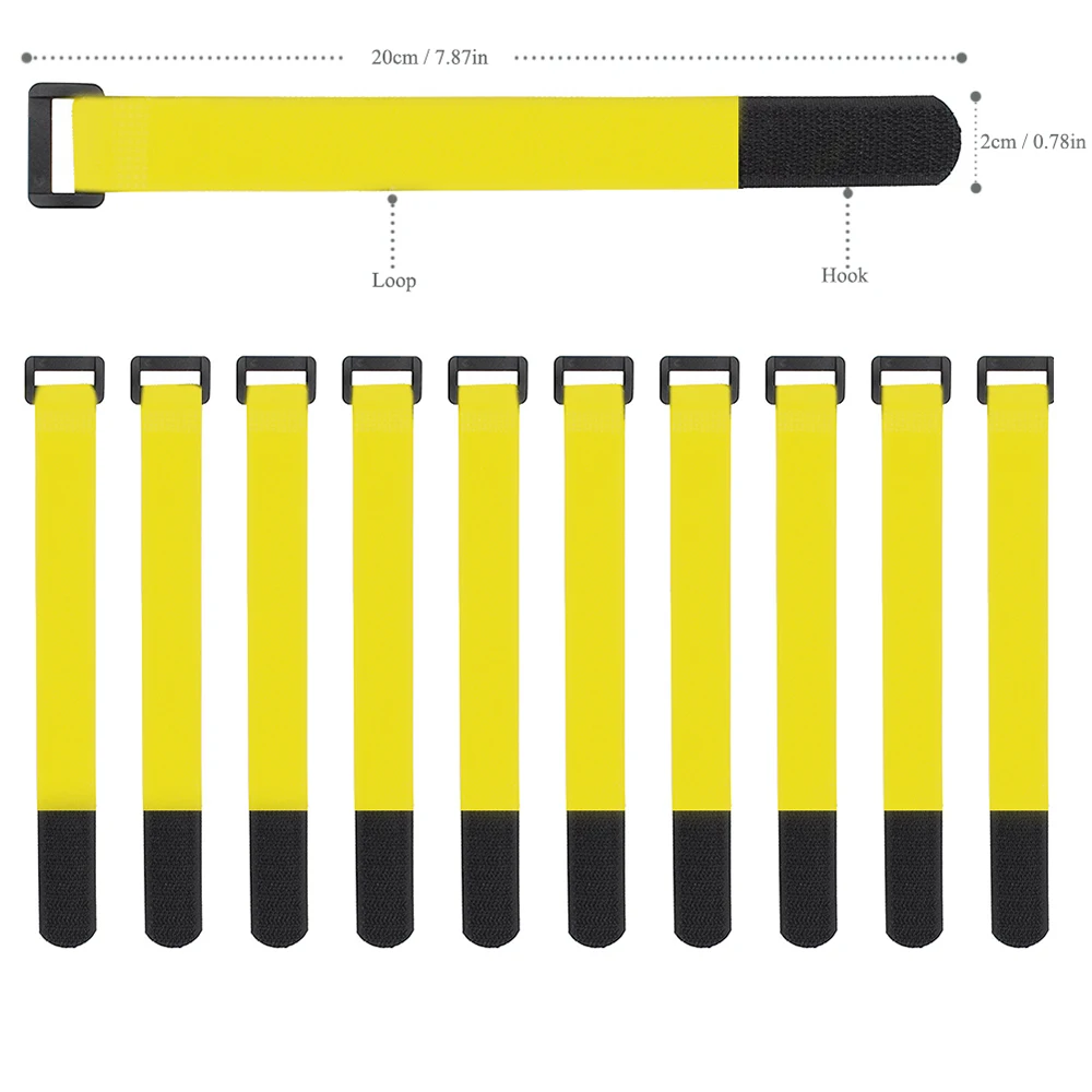 10 шт. Многоразовые Нейлон самоклеящийся крючок и петля r& d лента кабель кабельная стяжка диапазон шнура провода аккуратные Органайзер 20 Вт, 30 Вт/45/50/60 см - Цвет: Yellow 20cm