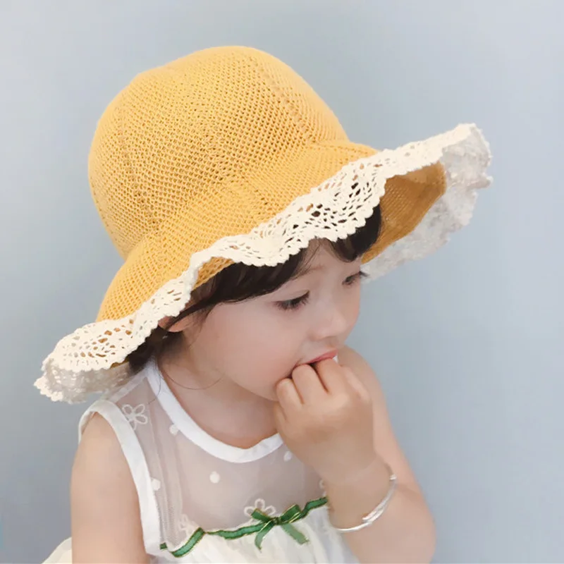 Шляпа от солнца для маленьких девочек детская летняя уличная Панама с цветочным