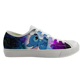

Customized Cartoon Lilo Stitch Print Children Sneakers Boys Girls Kids Classic low top Canvas Shoes Flats Breathable