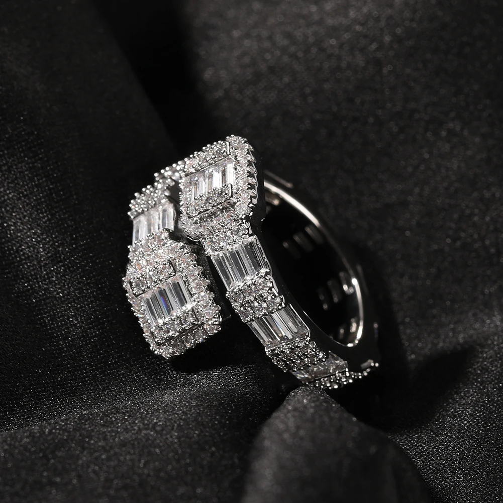UWIN Baguette Rings Full Bling Iced Out Cubic Zircon AAA Rings Luxury Fashion Hiphop Jewelry Gift