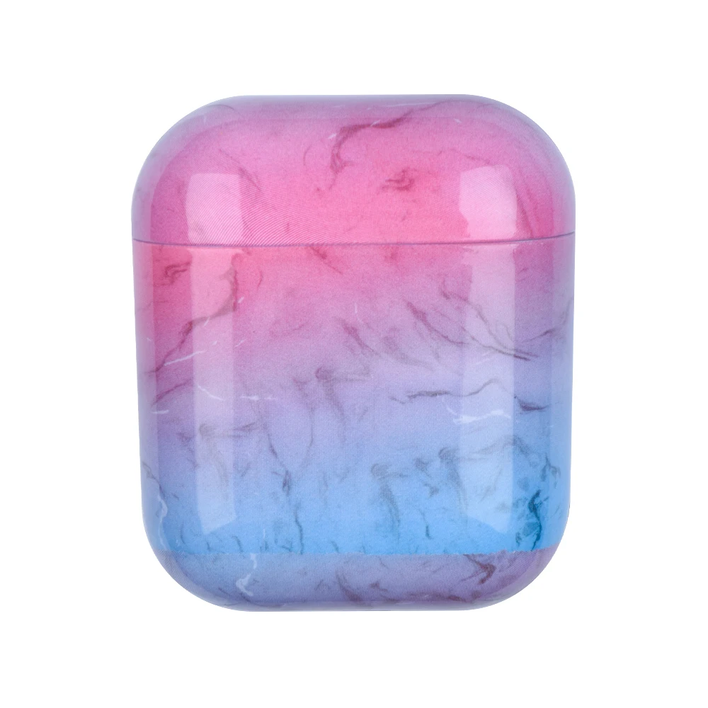 Чехол для наушников Apple аксессуары для Airpods мраморный узор PC чехол для Airpods 2 1 чехол противоударный чехол для зарядки - Цвет: 04