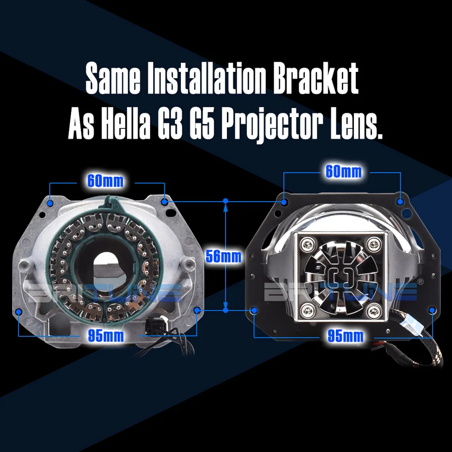 Bi-led Lens 3.0 Hella 3R G5 LED Projector Headlight Lenses Dual Reflector Diode Chips Car Lights Accessories Retrofit 55W Kits