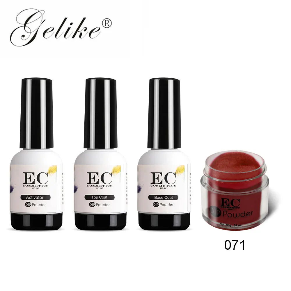 Gelike порошок Комплект 10 г/шт. прозрачный Clear Powder для ногтей Dip порошок для УФ гель лак для ногтей, Длительное Действие, порошок для ногтей Гель-лак набор - Цвет: 071
