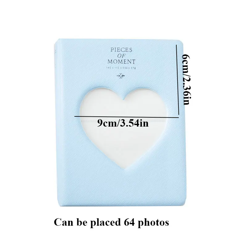 64 Pockets Photo Album 3 Inch ins card Holder Hollow Love Heart Business Card Bag photocard holder Instax