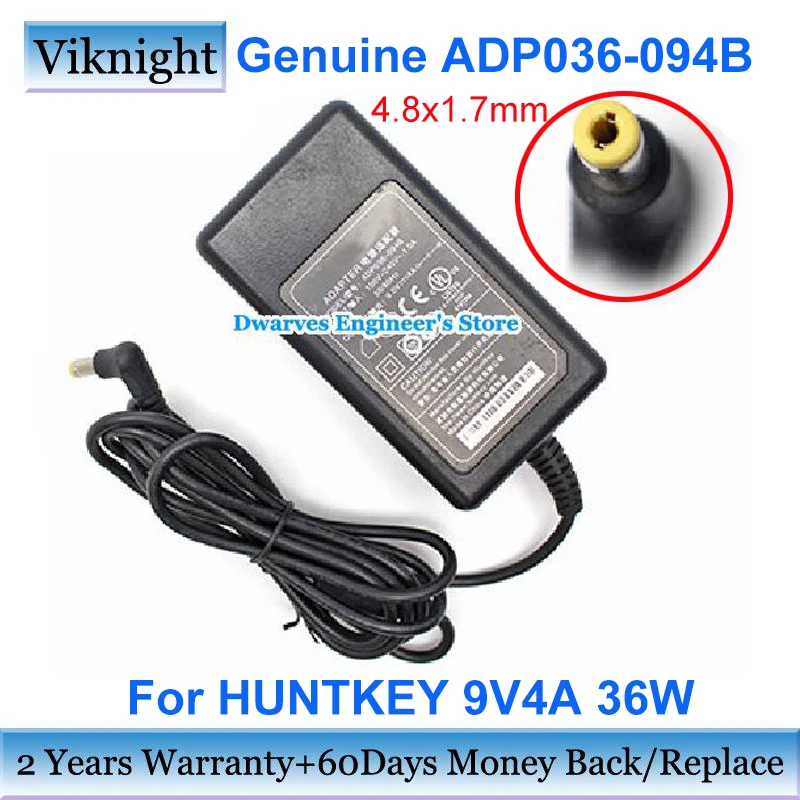 

Genuine ADP036-094B 9V 4A AC Adapter Charger 36W For HUNTKEY Power Supply 4.8x1.7mm