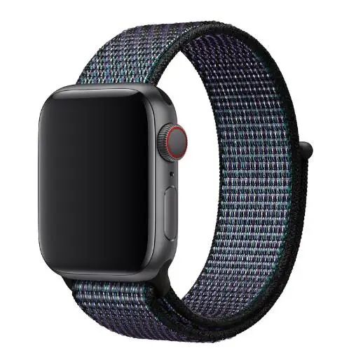 Super Violet Горячая цветной нейлоновый ремешок для Apple Watch серии 4 44 мм 40 мм ремешок для часов спортивные полосы для iwatch 42 мм 38 мм 3 2 1 серия 5 - Цвет ремешка: Super Violet