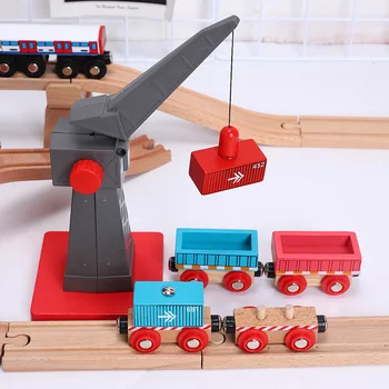

Cargo Compartment Toy Track Toys Wooden to Children Car Train 1:64 > 3 Years Old Wood Magnetic Link Is Hand Push PD14