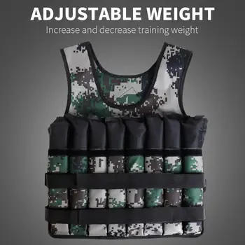 50kg Loading Weight Vest For Training Exercises Fitness Jacket Gym Workout Boxing Waistcoat Adjustable Jacket