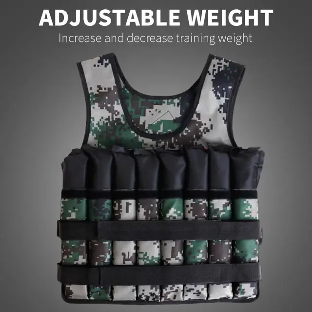 50kg Loading Weight Vest For Training Exercises Fitness Jacket Gym Workout Boxing Waistcoat Adjustable Jacket Sand