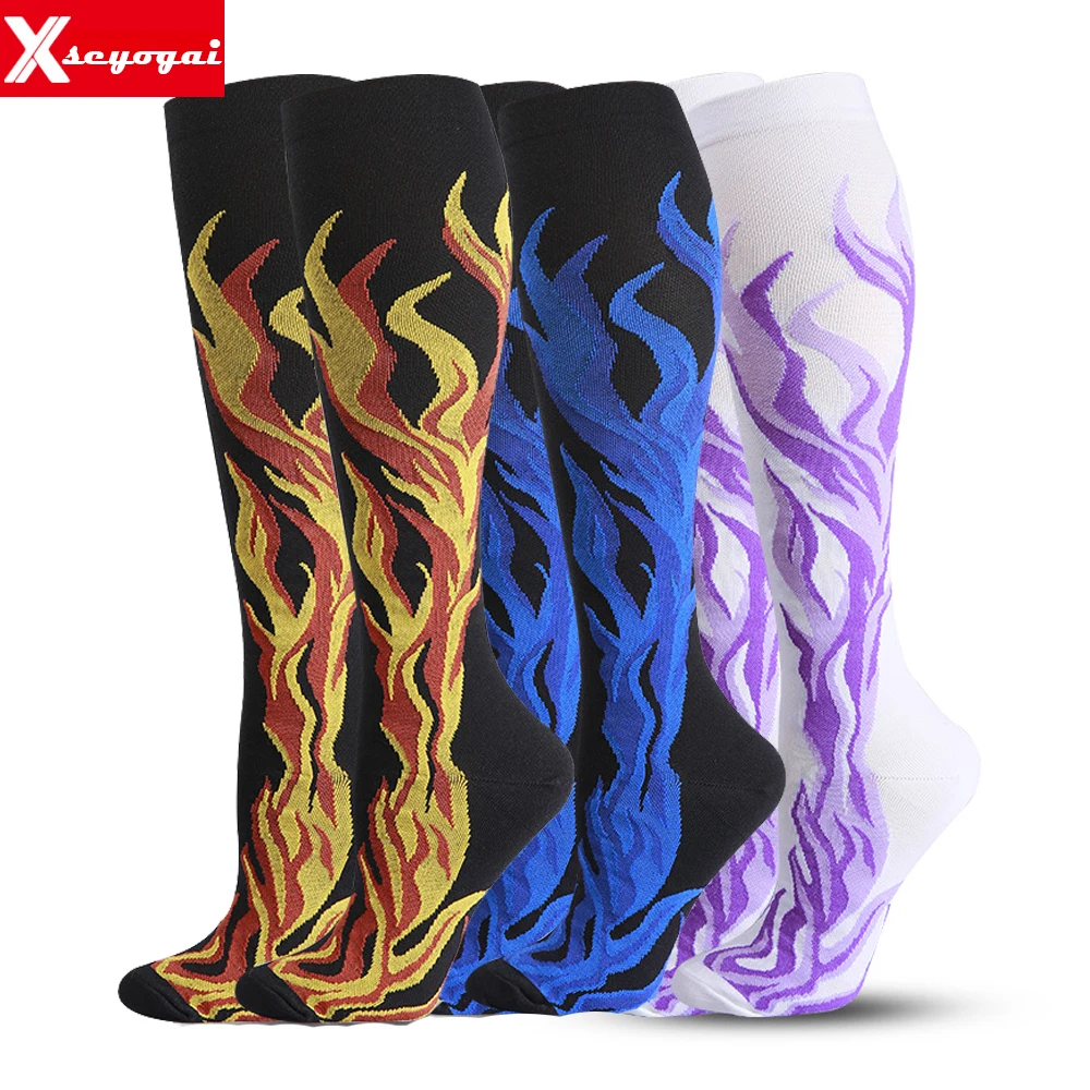 1Pairs Camouflage Yoga Floor Sleep Beautiful Legs Hose Compression Socks Men Women Running Sports Travel Stocking