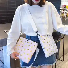 Модная женская Клубничная Наплечная Сумка через плечо Повседневная парусиновая женская большая емкость сумки для покупок