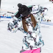 GSOU Женская лыжная куртка, куртка для сноуборда, ветрозащитная водонепроницаемая Спортивная одежда для катания на лыжах, супер теплая одежда для горного спорта, Новинка