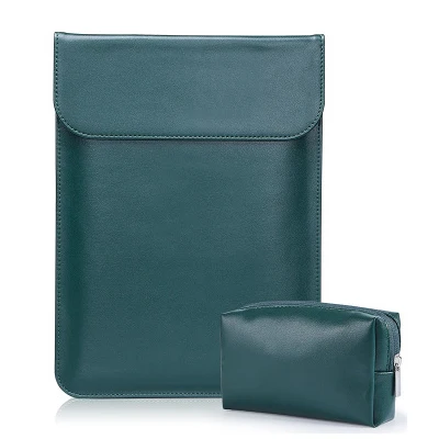 Style2Darkgreen sets Как коврик для мыши тонкий PU кожаный водонепроницаемый рукав сумка для ноутбука для Macbook Air 13 Case11 12 Pro 15 Женский Мужской чехол - Цвет: Style2Darkgreen sets