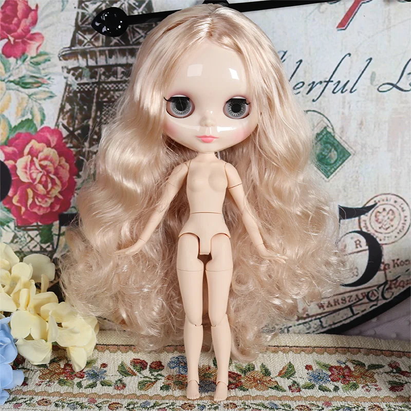 Blyth кукла 19 Объединенный корпус модный парик белая кожа ледяной BJD 30 см 1/6 ню фабричные игрушки подарок специальная цена на продажу - Цвет: Золотой