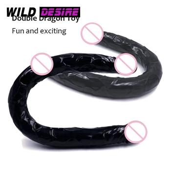 2020 Sexshop 21 inch Double Ended Dildo Huge Jelly Dildos Artifical Clitoris Massager Sex Toys For Women Long Penis Adults Toys 4