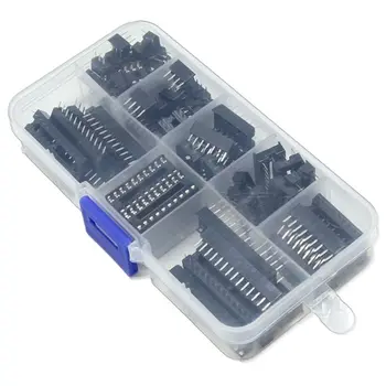 

New 66Pcs/Lot DIP IC Sockets Adaptor Solder Type Socket Kit 6,8,14,16,18,20,24,28 Pin for arduino PCB Diy Kit