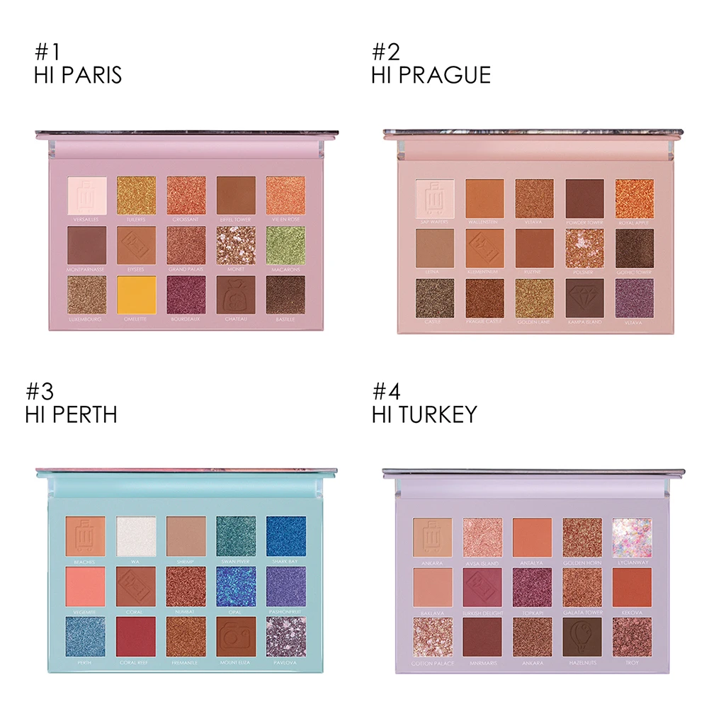 

FOCALLURE Matte Glitter Eye Shadow 12/15/16 Colors Pigment Eye Shadow Palette Waterproof Easy to Wear Pearlescent Eyeshadow 35P