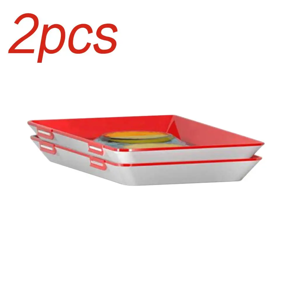 Clever Tray Innovative Food Preservation Tray Plastic Food Storage Container Set Food Fresh Storage Microwave Cover Dropship - Color: 2pcs