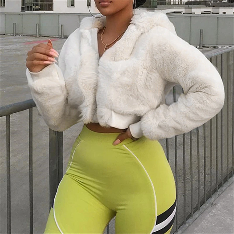 Зимнее пальто женская укороченная куртка 2019 флисовые куртки на молнии с