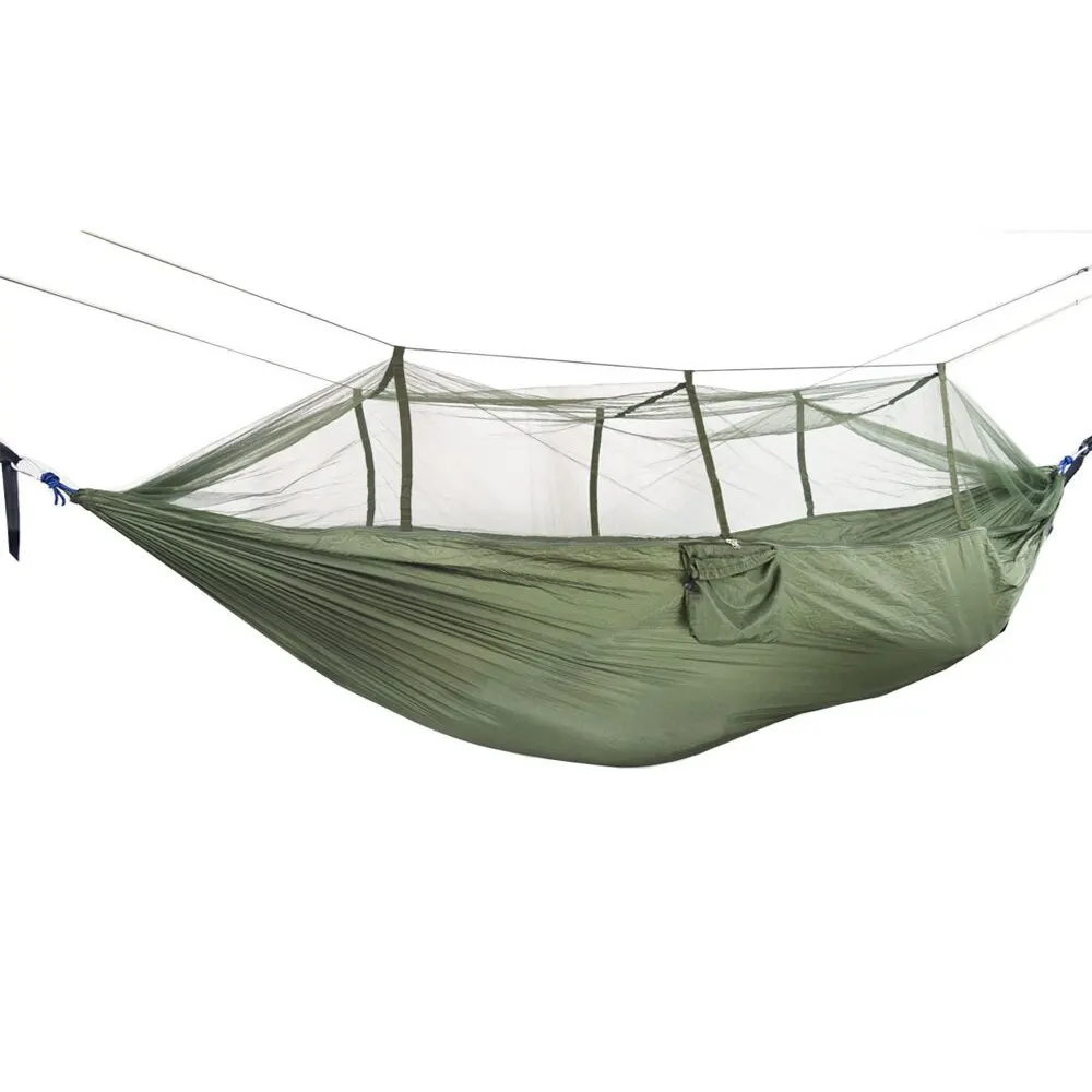 Outdoors Backpacking Hammock with Mosquito Net Survival Camping Travel Portable Lightweight Parachute Nylon Hammock Outdoor Tool - Цвет: 1