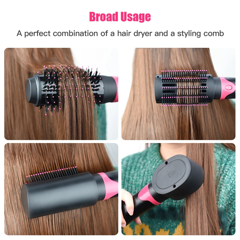 Escova de Secador de Cabelo Acima do ar 3 em 1 Intercambiáveis Rápido Aquecer Quente Pente Rolo Modelador Cabelo Elétrico Abaixo Secador 3 Velocidades 31 1000 w 3 3 em 1 1000 w escova de