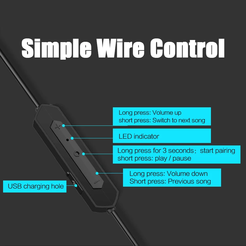 Беспроводная игровая Bluetooth гарнитура с проводным управлением шумоподавляющим