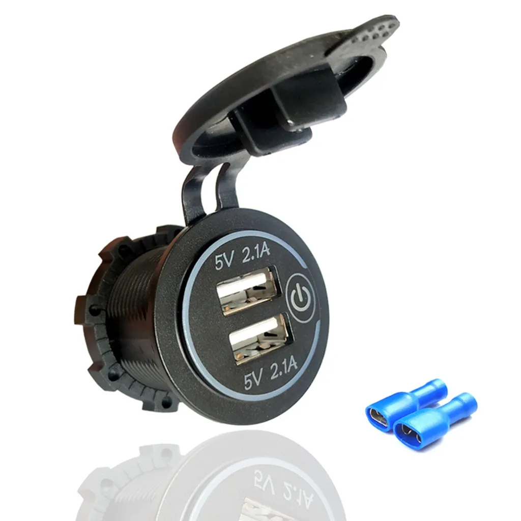 Carprie 12 V-24 V Водонепроницаемый 3.1A/4.2A/4.8A Dual USB быстрой Зарядное устройство гнездо Мощность на выходе автомобиля Зарядное устройство Мощность телефон шнура Usb Зарядное устройство