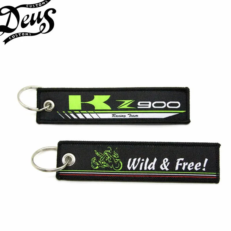 Motorcycle Embroidery Key Holder Chain Collection Keychain For Kawasaki Z900 Badge Keyring