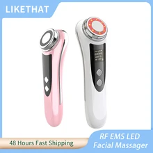 

LIKETHAT RF Facial Massager Micro Current Beauty Face Massager LED Photon Skin Rejuvenation Anti Wrinkle Face Lifting Device
