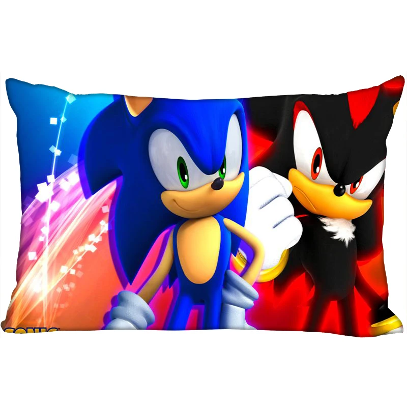 Горячая Sonic печатных атласные Наволочки две стороны Стандартный шелк мягкий прямоугольник на молнии наволочка больше размер Пользовательский логотип - Цвет: 22