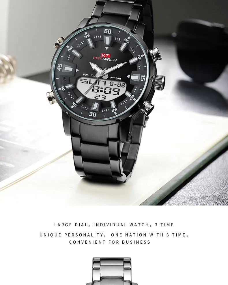2021 Gold Wrist Watch Men Top Brand Waterproof Sports Digital Watches LED Steel Military Quartz Watch For Men Wristwatch Relogio