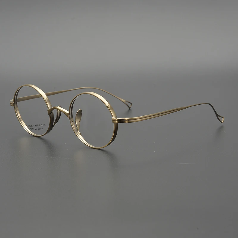 Очки Zerosun мужские круглые титановые винтажные маленькие японские очки для